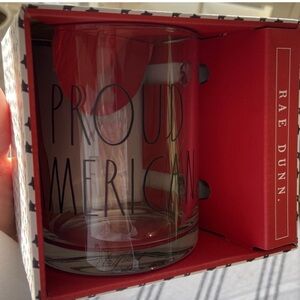 PROUD AMERICAN Rae Dunn 18 oz Glass Mug